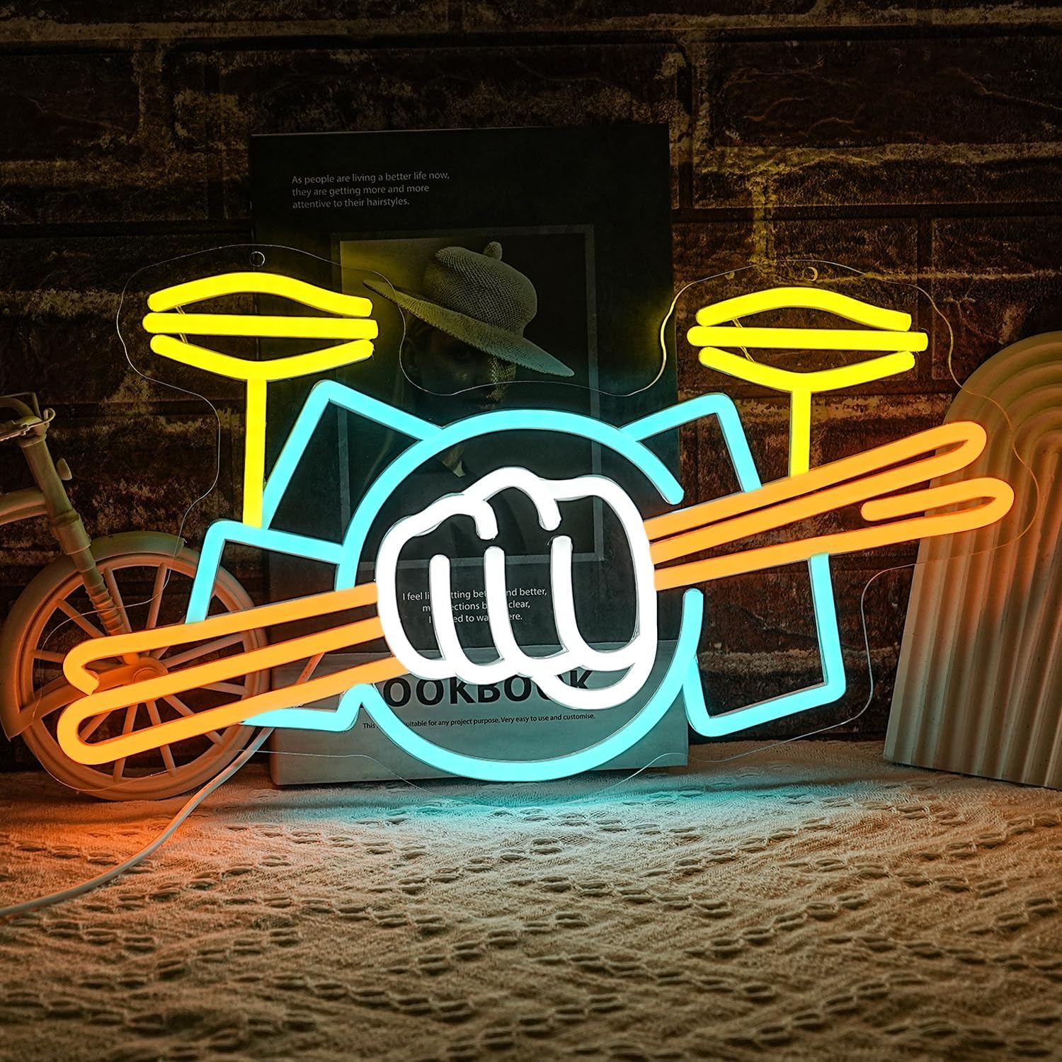 Photography Darkroom - Davul Seti Neon Tabela USB Güçlü